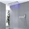 VICENZA CHROME POLISHED LED MUSICAL THERMOSTATIC RECESSED CEILING MOUNT RAINFALL SHOWER SYSTEM WITH HAND SHOWER